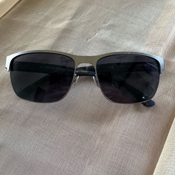 Calvin Klein Black and Silver Semi-Rimless Glasses - Picture 1 of 4